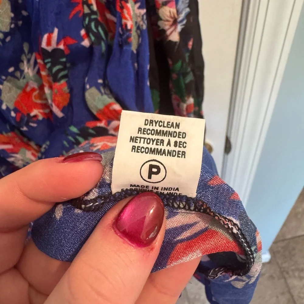 NWOT Anthropologie Blink London Floral Blouse - Blue and Red, Medium - Picture 4 of 7